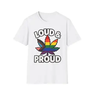 Loud & Proud – Pride Cannabis Tee Cotton Fabric
