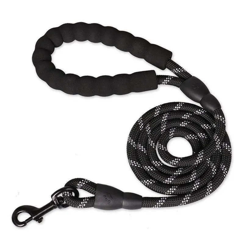 Adjustable Reflective Dog Leash with Padded Handle, Durable Braided Dog Lead Rope, Highly Reflective and Comfortable Padded Dogs Traction Rope for Sma