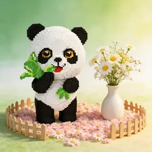 Eating Panda 3D Puzzle Building Blocks Decoration, Bookshelf Home Office Cabinet Decor, Party Living Room TV Stand Display Gift