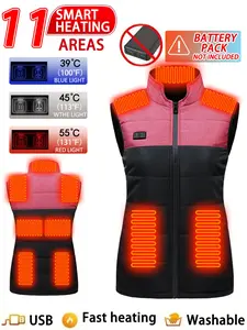 Women's Casual Colorblock Vest Dual Control Heating Jacket Coat, Vest Top, Winter Fitted Warm Outerwear, Fashionable and Comfortable