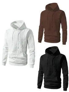 Embroidered Fleece Hoodie | Street Style Unisex Pullover with No Zipper | Comfortable Fit Long Sleeve Casual Black Top for Men Women & Couples Gift