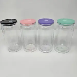 16oz Snow Globe Plastic Tumbler with Straw - Multicolor Lids Available for Easy Sipping