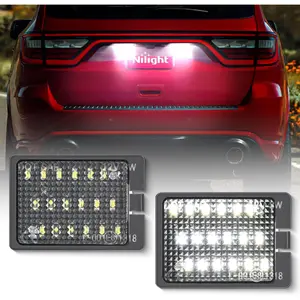 Nilight Rear License Plate Lights, 6000K Brightness White Clear Lens 2PCS Pack, Compatible with 2014-2023 Dodge Durango, Automotive Car Light Accessories Parts