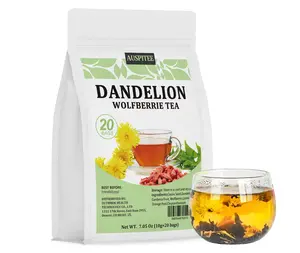 Dandelion Wolfberry Tea Bags,10g*20bags,Natural Kidneys & Liver Health Tea with Dandelion, Chrysanthemum, Wolfberry, Cassia Seed, Licorice, Orange Peel, Gardenia Beverage