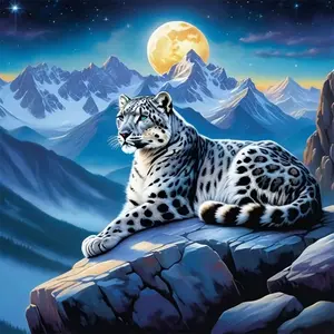 Snow Leopard Pattern DIY Diamond Arts Colorful Painting Kit without Frame, DIY 5D Diamond Arts Colorful Painting Kit, Wall Art Decor for Home