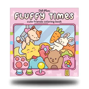 Fluffy Times: Cute Coloring Book for Adults & Teens Featuring Adorable Animal Friends in Cozy Hygge Scenes for Relaxation stress-free coloring
