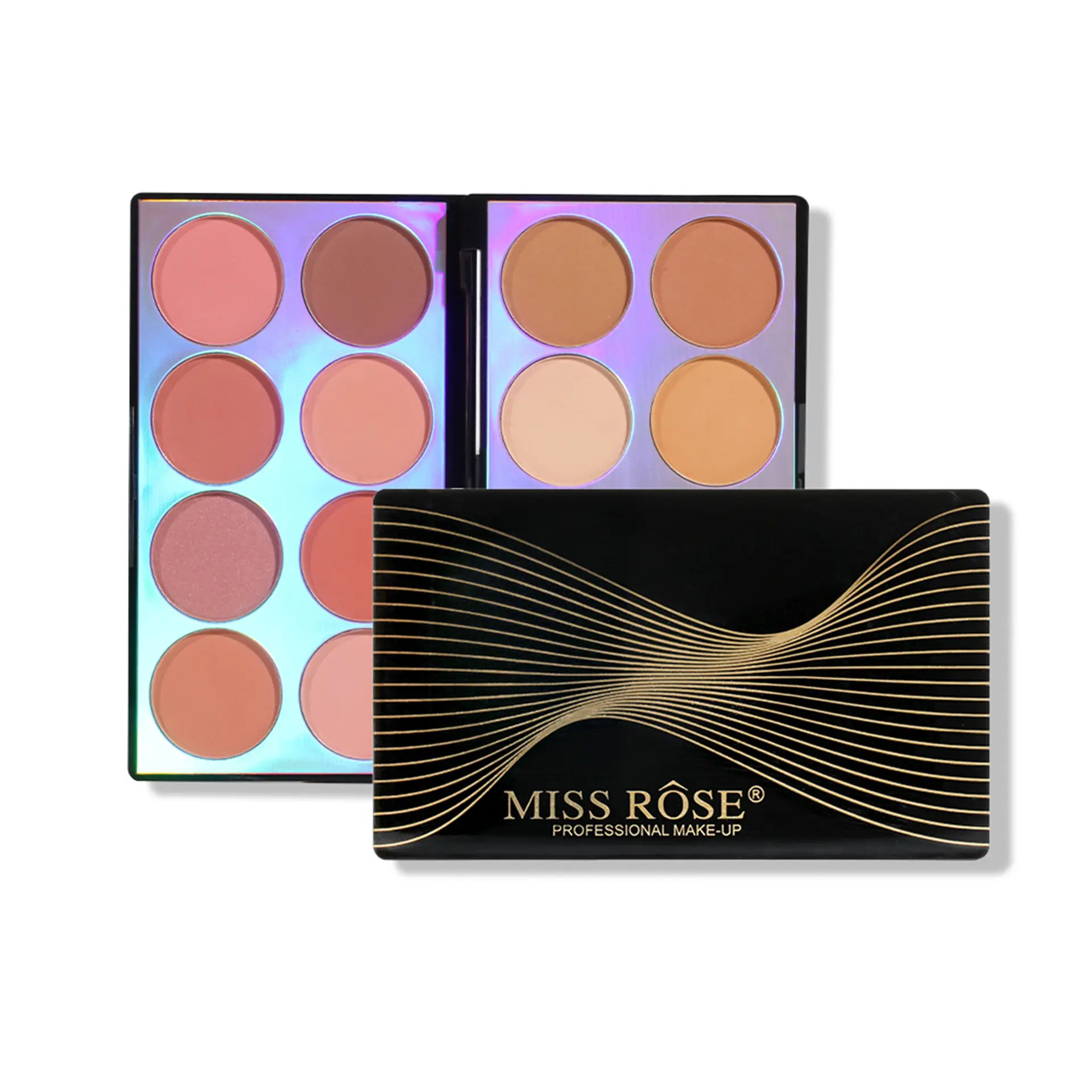 Matte Blush and Contour Palette, Cosmetic Beautycosmetics Lightweight Brightening Powder - Natural Finish for Daily Wear, Work, Lightweight Natural Look Face Makeup, Alcohol-Free, Apply Lightly, Regular Ed., All-Day Stay Blush, Casual Outings