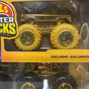 Hot Wheels Monster Trucks 50 Bigfoot Trophy Champions Rare 50th Anniversary Set -Collectible Figures hot wheel