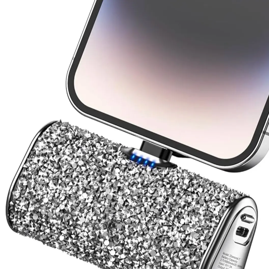 Bling Small Portable Charger, Power Bank For iPhone With Flashlight