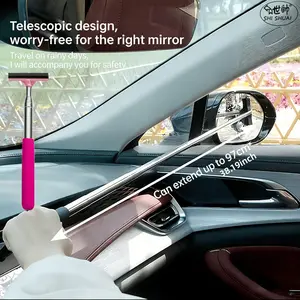 Multi-functional Telescopic Portable Windshield Wiper, Car Rearview Mirror Cleaning Brush, 2-in-1 Window Cleaner, Suitable for Gas Stations, Glass, Shower Rooms, Windshields