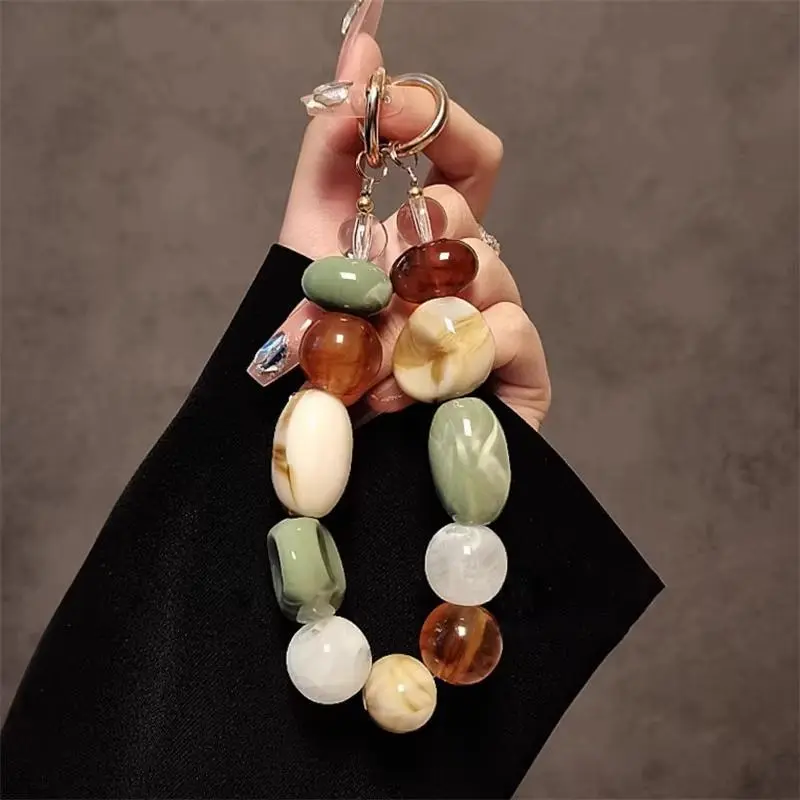 Korean Retro Bead Bracelet Mobile Accessory - iPhone Phone Strap, Charm Chain, Knot Cellphone Lanyard, Keychain, Bag & Earphones Pendant