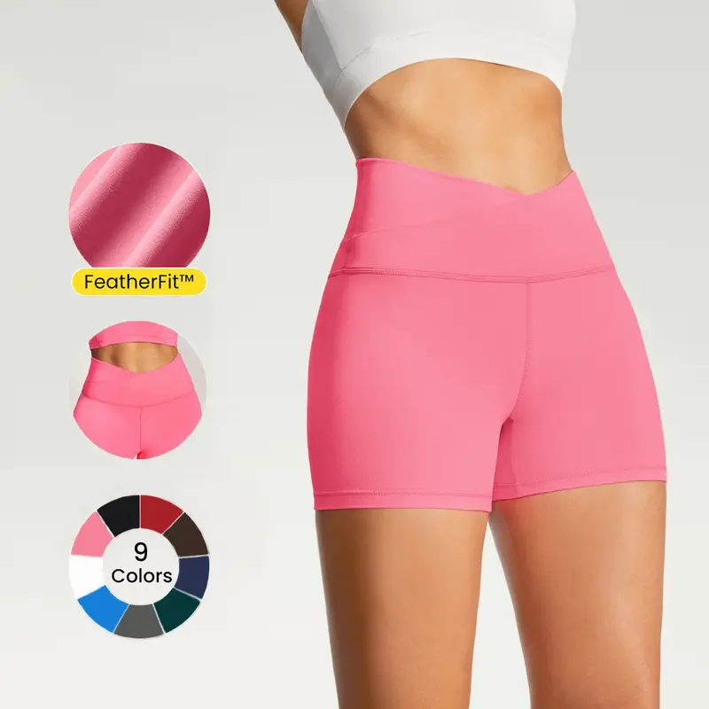 GLOWMODE 4.3" FeatherFit Crossover Cutie Biker Shorts Breathable Cycling Running Gym Workout TikTokShopBlackFriday