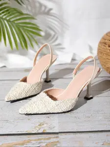 Women's Elegant Braid Design Stiletto Heels, Trendy Pointed Toe High Heels, Fashionable Heels for Party & Daily Wear, Walking Shoes, Footwear