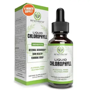 Benevolent Mint Chlorophyll Drops | Internal Deodorizer & Skin Glow Support | Antioxidant-Rich Liquid Supplement (4-Month Supply) Healthcare Bathroom