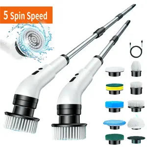 5 Spin Speed Electric Scrubber,Electric Cleaning Brush with 9 Replaceable Brush Headsand,Cordless Shower Scrubber Full-Body IPX7 Waterproof,for Bathroom, Kitchen, Toilet, Window, Pool, TikTokShopBacktoSchool