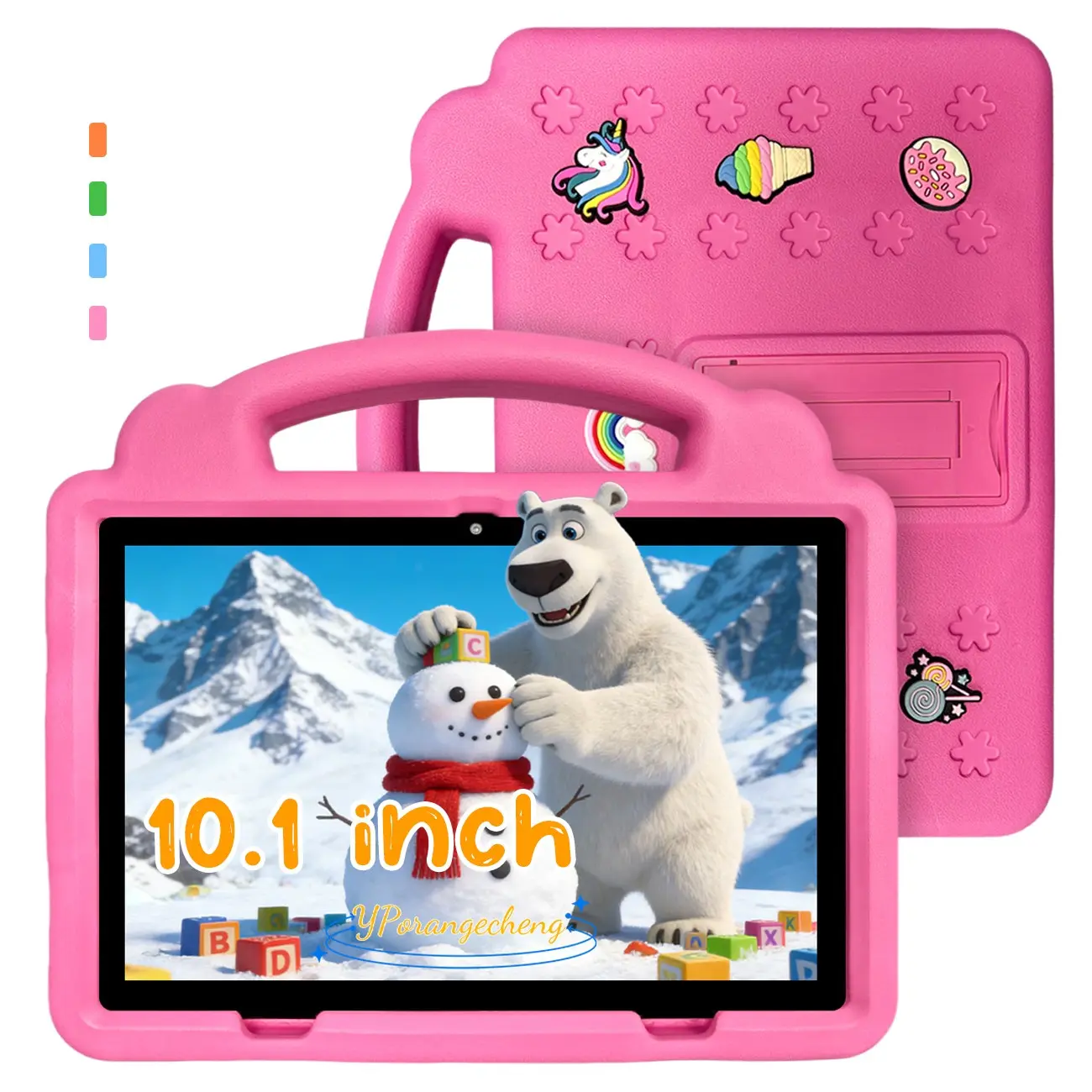 10.1 Inch Learning Tablet, Android Tablet for Students and Office, 5G Wi-Fi 3GB RAM 64GB ROM (Support 1TB MicroSD), Dual Rear Cameras & Front Camera, Parental Control Mode, Shockproof Kid-Proof Case, Holiday Gift (in pink/blue/green)