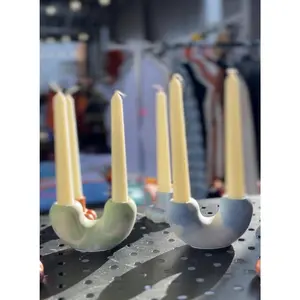 Double Pillar Concrete Candle Holders