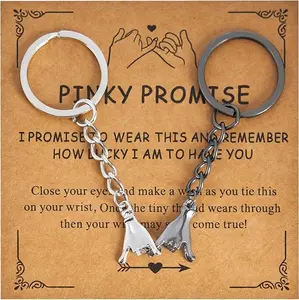 Pinky Promise Matching Keychains for Couples | Viral Trending Couple Gifts | Valentines Day Anniversary Gift for Him Her Boyfriend Girlfriend | Aesthetic Minimalist Matching Stuff | Cute Relationship Gifts