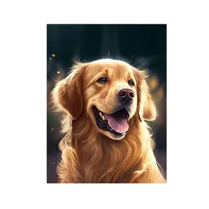 Golden Retriever Pattern DIY Painting Kit, 1 Count DIY Painting by Numbers Kit, DIY Paint Kit for Beginner, Wall Art Decor for Home Living Room Bedroom