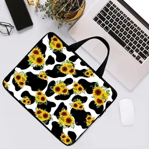 15 Inch Leopard Print Sunflower Laptop Case, Soft Surface Protective Cover, Computer Protection, Tablet Box, Commuter Briefcase, Ideal Gift