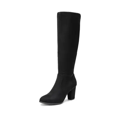 Dream Pairs Women's Stylish Soft Pointed-Toe Chunky-Heel Knee-High Boots, Women's Fashion Shoe & Footwear