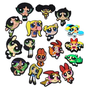 Cartoon Flying Girl Croc Shoe Charms for Kids Boys Girls Women Men PVC Wristband Sandals Clog Accessories Party Favor with Dragon and Character Designs