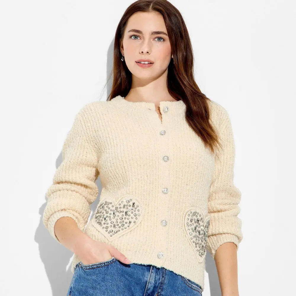 Wicked x Katie Kime Women's Heart Graphic Cardigan Wicked x Katie Kime Women's Heart Graphic Cardigan