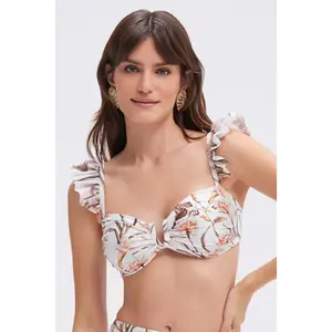 BOTANIC RETRO FLUTTER BIKINI TOP