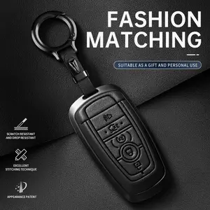 For Ford Key Fob Cover Leather Car Ford Explorer Mustang Fusion Escape F150 F250 F350 F450 F550 Edge Key Case Truck