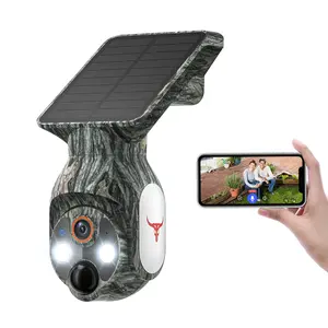 Wireless Outdoor Security Camera with Solar Panel, 355° Pan/Til Solar Surveillance Camera with AI Human Detection, 2-Way Talk, Color Night Vision, 2.4G WiFi Only, Motion Sensor Security Camera