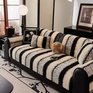 【1-pack】 striped sofa cover, machine-washable sofa slipcover, non-slip, soft and comfortable sofa protector suitable for living rooms and bedrooms