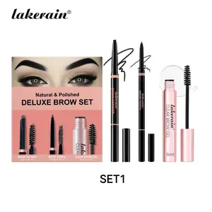 Eyebrow Makeup Kit, Triangular Eyebrow Pencil & Ultra-fine Eyebrow Pencil & Transparent Brow Gel, Eye Brow Makeup Tool for Women, Cosmetic, Eyebrow Shaper Set, Brow Styling Gel
