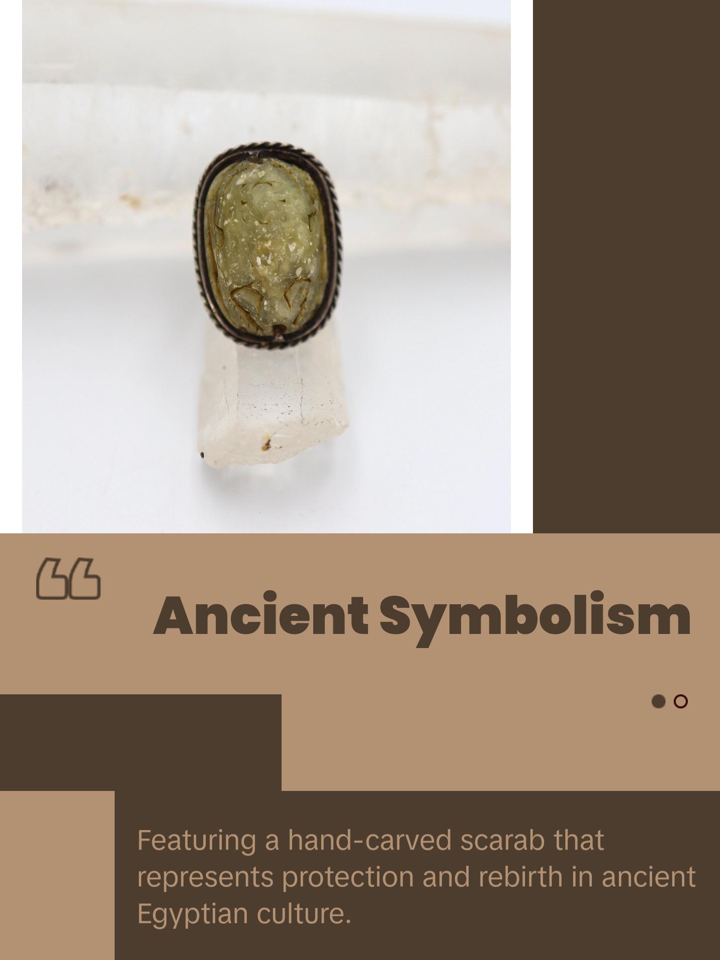 Egyptian Steatite Scarab Ring in Silver Circa 664 to 332 BCE - DK729