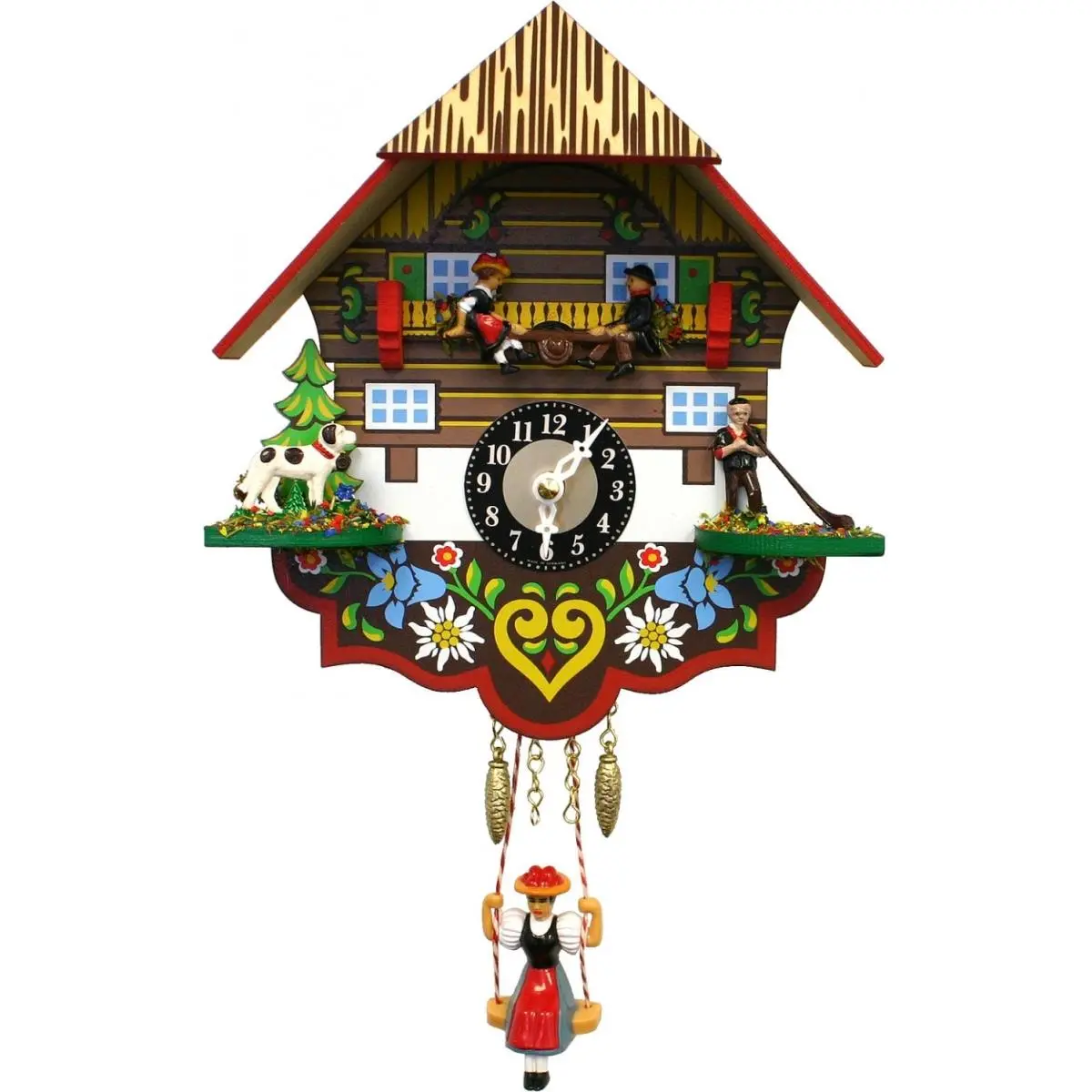 212 MAIN Engstler Battery-Operated Mini Chalet Shape Clock, Festive Home Decor for Festive Decorations, Festive Decor