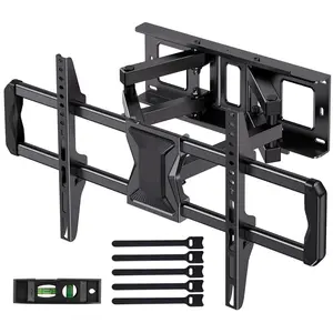 MountFTV Full Motion TV Wall Mount for 37-82" TVs with Swivel Tilt Extension Max 600x400mm Holds up to 110lbs Fits 16" Wood Studs Heavy-Duty Support