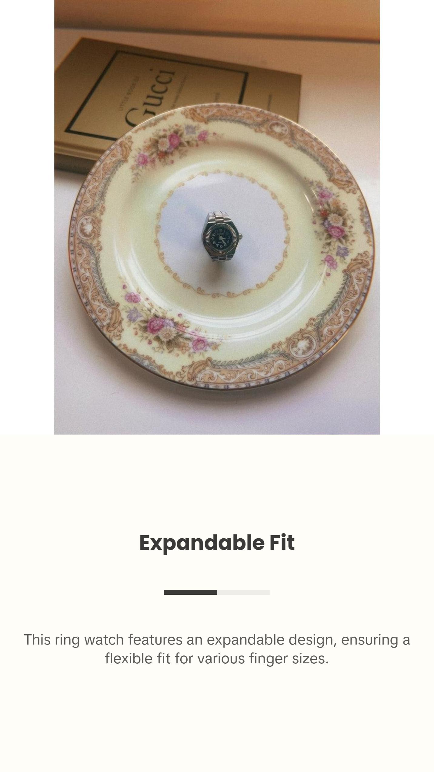 Silver and Black Watch Ring