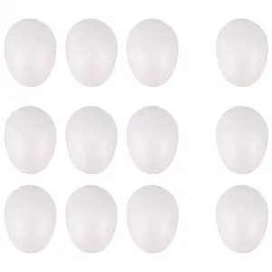 12 Pack 3 Inch Easter Foam Egg White Styrofoam Egg Craft Egg Foam Natural Polystyrene Egg Foam Handmade Egg Ball