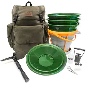 ASR Outdoor 14pc Remote Adventure 30L Rucksack Gold Panning Kit with Prospecting Classifier Screen Set