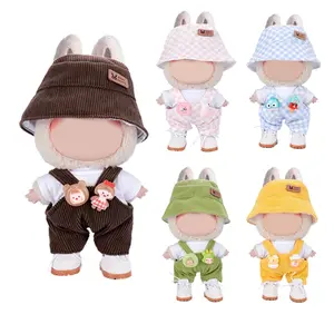 New corduroy For Labubu Doll Clothing Set Hat 17cm Clothes Shoes Doll DIY Accessories Training Sitting Party Games Toys Gifts