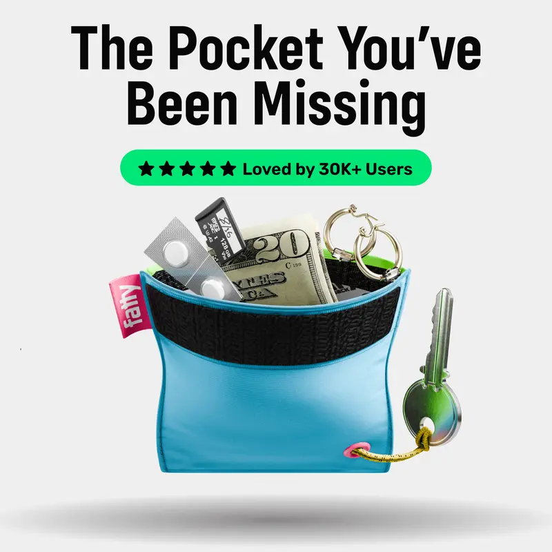 FattyPack | Attachable Storage Pocket for Hats, Bras & Straps. | Minimalist Everyday Carry | Best Gift