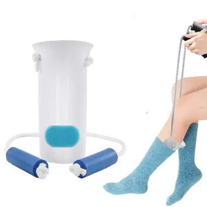 Ergonomic Non-Slip Foam Handle Sock Turner, Adjustable 33-38 Inch Rope, Suitable for Seniors, Arthritis Patients, Post-Surgery Recovery