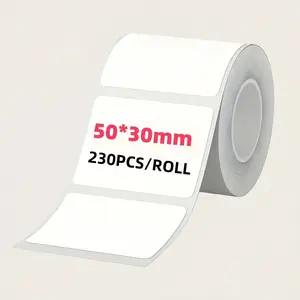 230/690sheets/50 * 30mm white square thermal label paper, tear resistant multi-purpose self-adhesive sticker, used for DIY design, name tags, color coding, food labels, office supplies, logistics transportation. Price tags, gift stickers