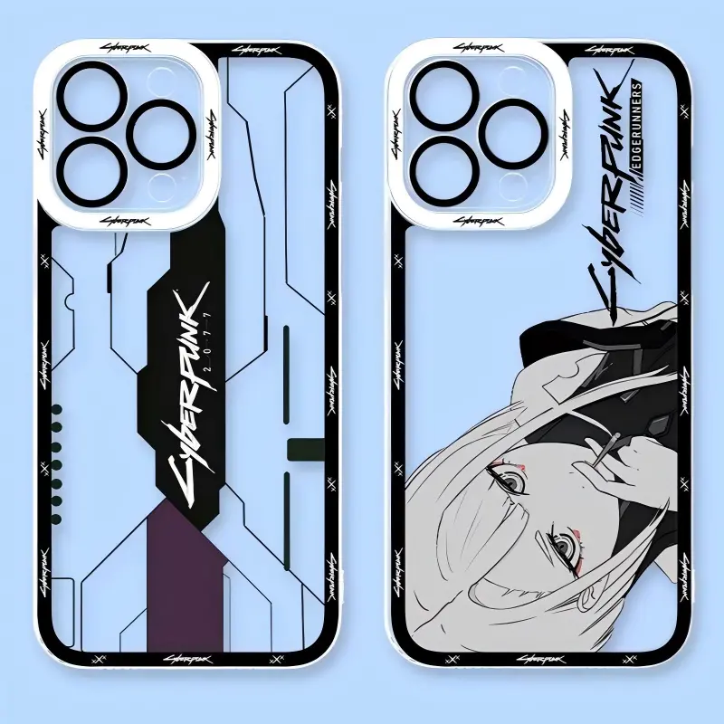 Fashion Artistic Anime Edgerunners Cyberpunk 2077 Lucy Phone Cases For iPhone 17 Promax Pro Air 16 Plus 15 14 13 12 11 Transparent Shockproof Protective Cover Perfect Christmas Halloween Birthday Gift