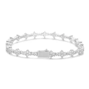 Classic AAAAA+ Cubic Zirconia Tennis chain Bracelet for Men Women 6.5mm Rapper Hip Hop Bracelet with Giftbox HighQuality Jewelry Size 7-9 Inch -Simulated Diamond Tennis Bracelets