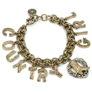 Country Girl Letter Charm Bracelet