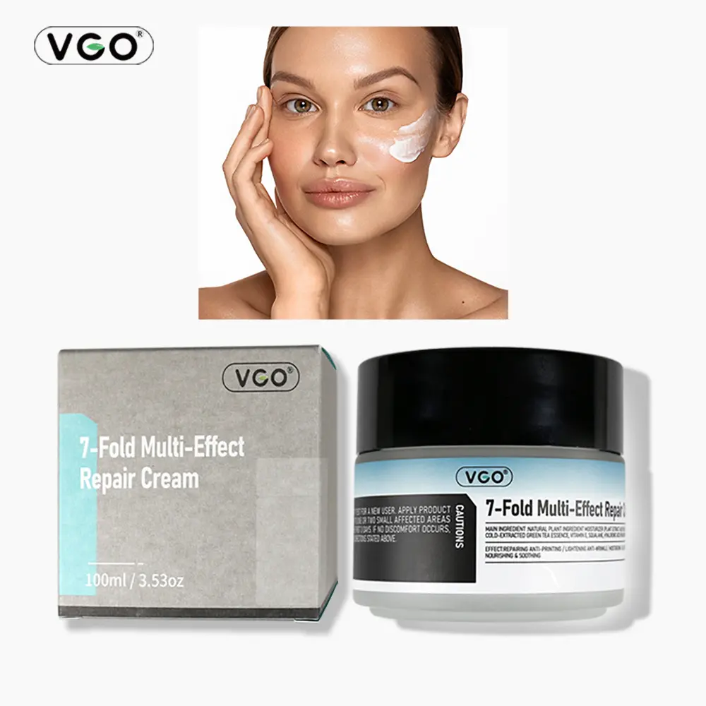 VGO 7-Fold Multi-Effect Advanced Snail Mucin Skin Repair Cream - 7-in-1 Hydrating Moisturizer, Soft Lightweight Daily Blend (50g) for Adults, All Skin Types, 24-Month Shelf Life, Soothing, Oil Control