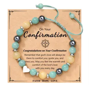 To My Daughter/Granddaughter/Niece Bracelet, Confirmation Gifts for Teen Girls, Confirmation Sponsor Gifts Decorations Card for Teenage Girl Catholic Christian Religious Bracelet