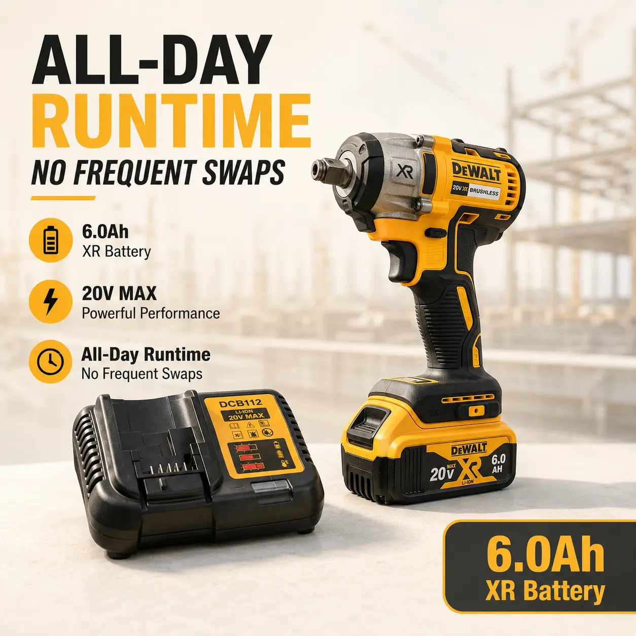 DEWALT  DCF880 205N. M multifunctional portable wireless impact power tool brushless wrench, Compact Portable Power Tool for Tire, Woodworking & Home Repair, Impact Wrenches, Power Tool Compatible