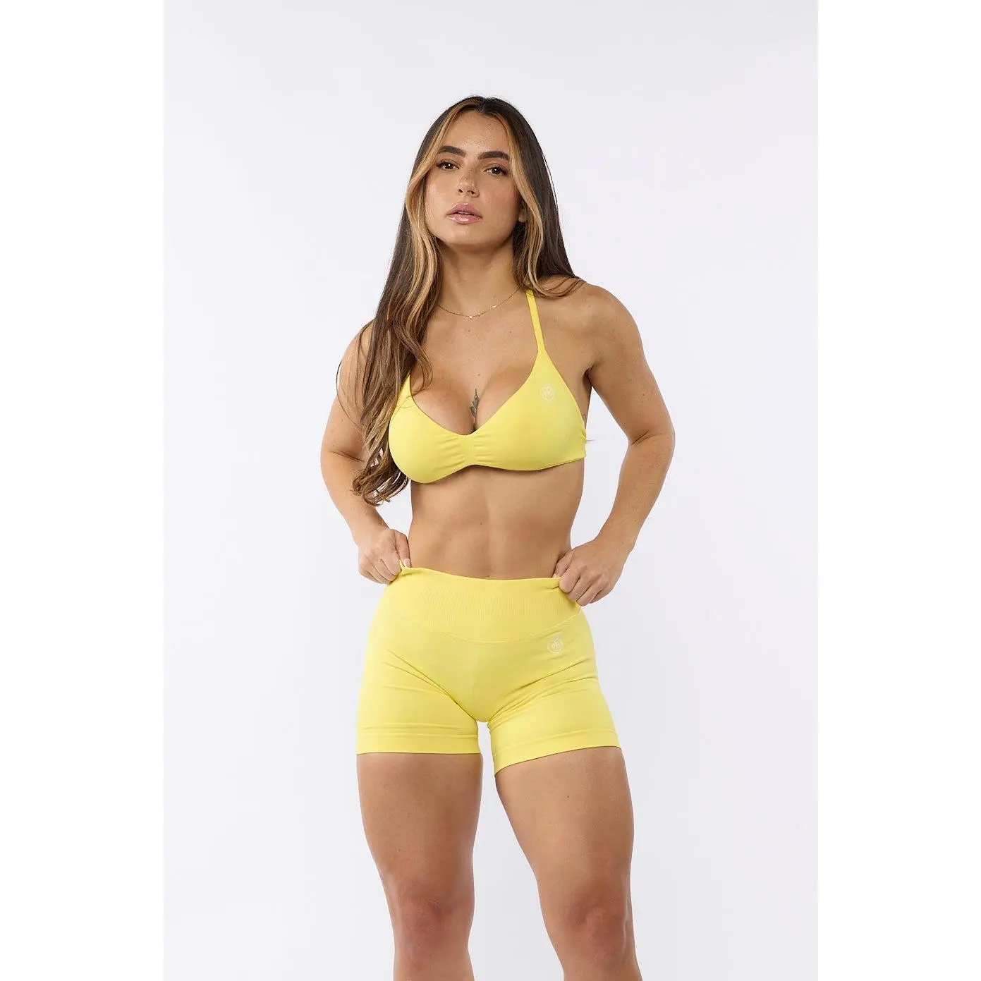 Yellow Bombshell Sports Bra and Shaping Short Set