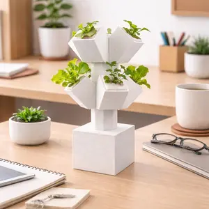 LV 3D Mini Stackable Hydroponic System | Desktop Indoor Garden | 3D Printed Hydroponic Planter | Modern Plant Grow Kit
